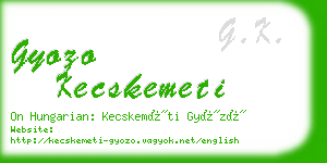 gyozo kecskemeti business card
